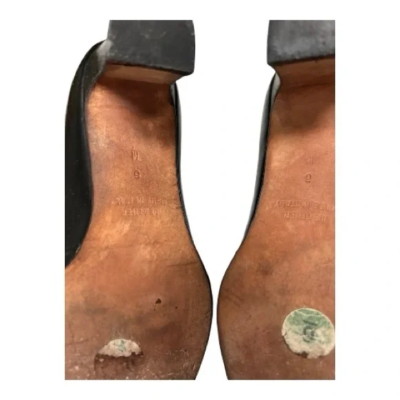 Vintage Anne Klein Black All Leather Wingtip Oxford Pumps Square Toe Italy 6 - Picture 5 of 16